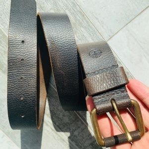 Timberland Brown Genuine Leather Rigid Belt 32